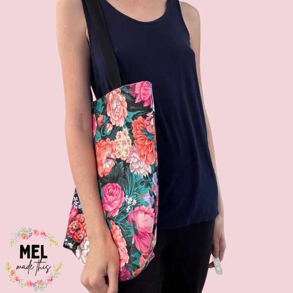 Floral Tote Bag - Purple Lining - Picture 3 of 3